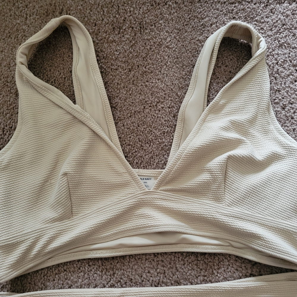 Beige Ribbed Two-Piece Set Bikini - Picture 4 of 7